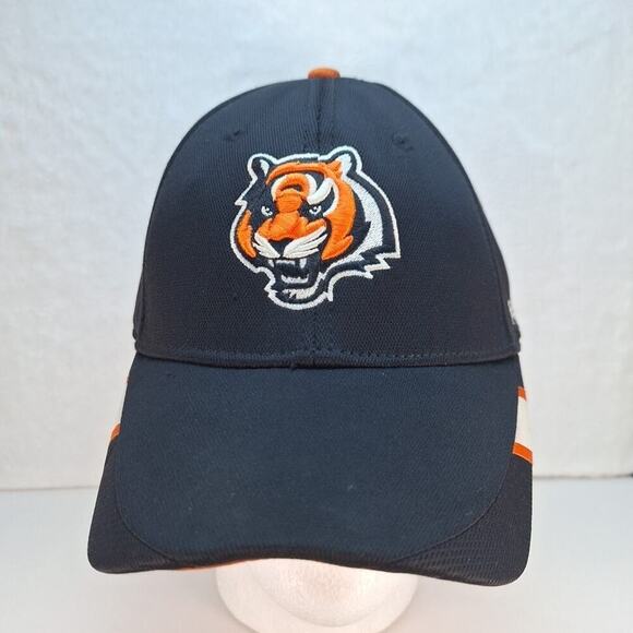 Cincinnati Bengals Reebok NFL Football Sports Fitte Flexfit L/XL Hat Cap Black - Picture 1 of 8